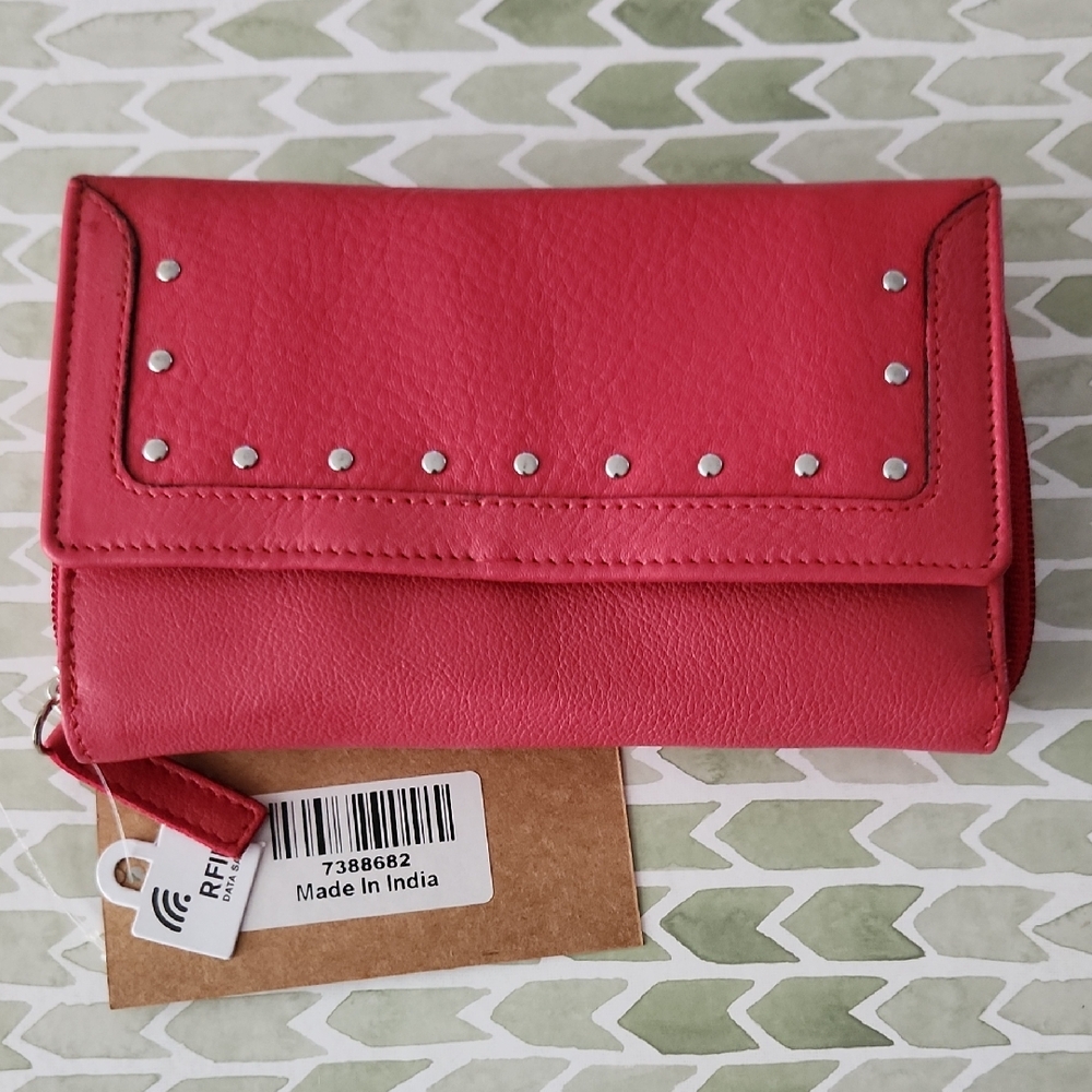 Red Studded Women's Wallet